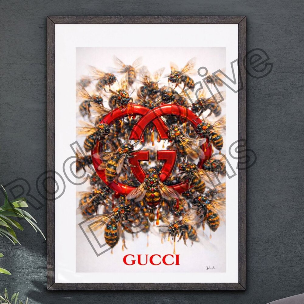Lux Inspried GG Logo 24x36 Luxury Wall Art Print